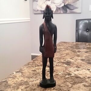 Maasai Warrior Carved Wood Hunter Red African Ebony Tribal Figure